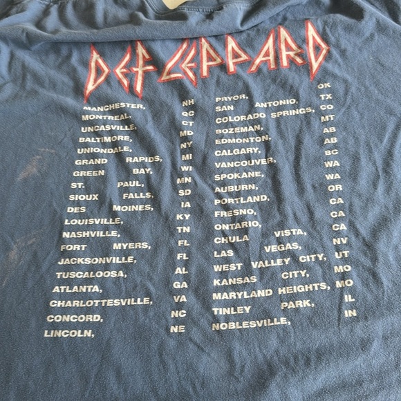 Def Leppard graphic concert T tour 2017 United States/Canada blue 2XL - Picture 7 of 9
